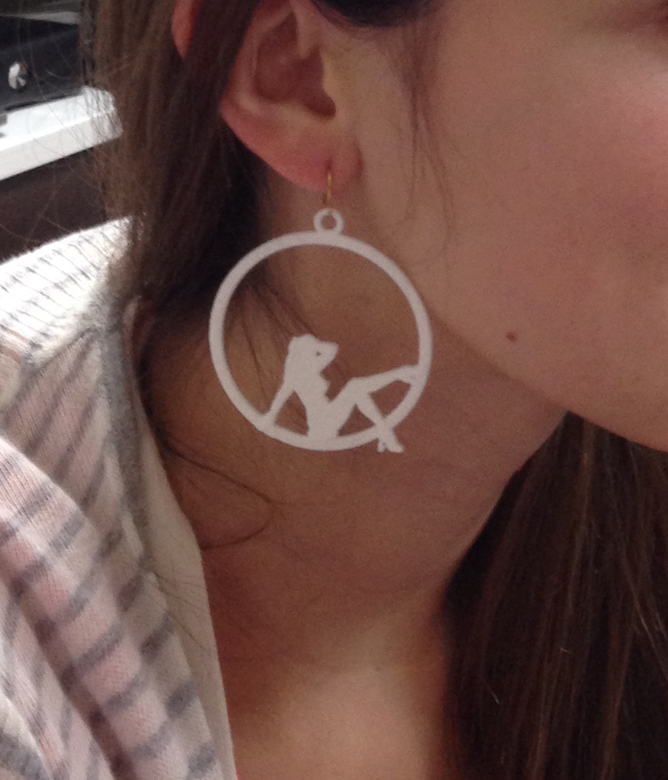 earring pin-up girl in the circle