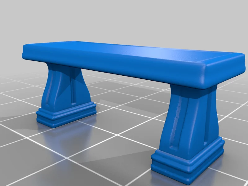 3x model of stone bench