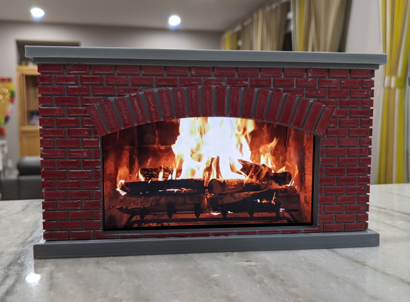 Cozy Fireplace Phone Holder