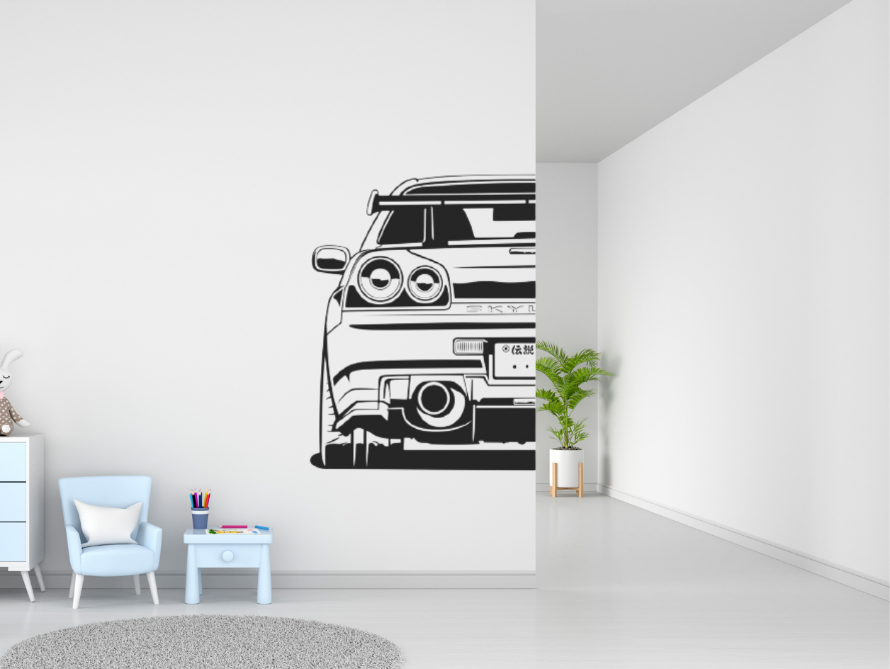 Nissan Skyline R34 Silhouette, 2D Wall Art