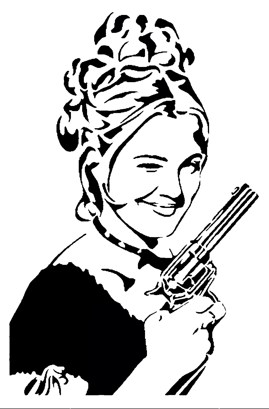 Gun Girl stencil 4