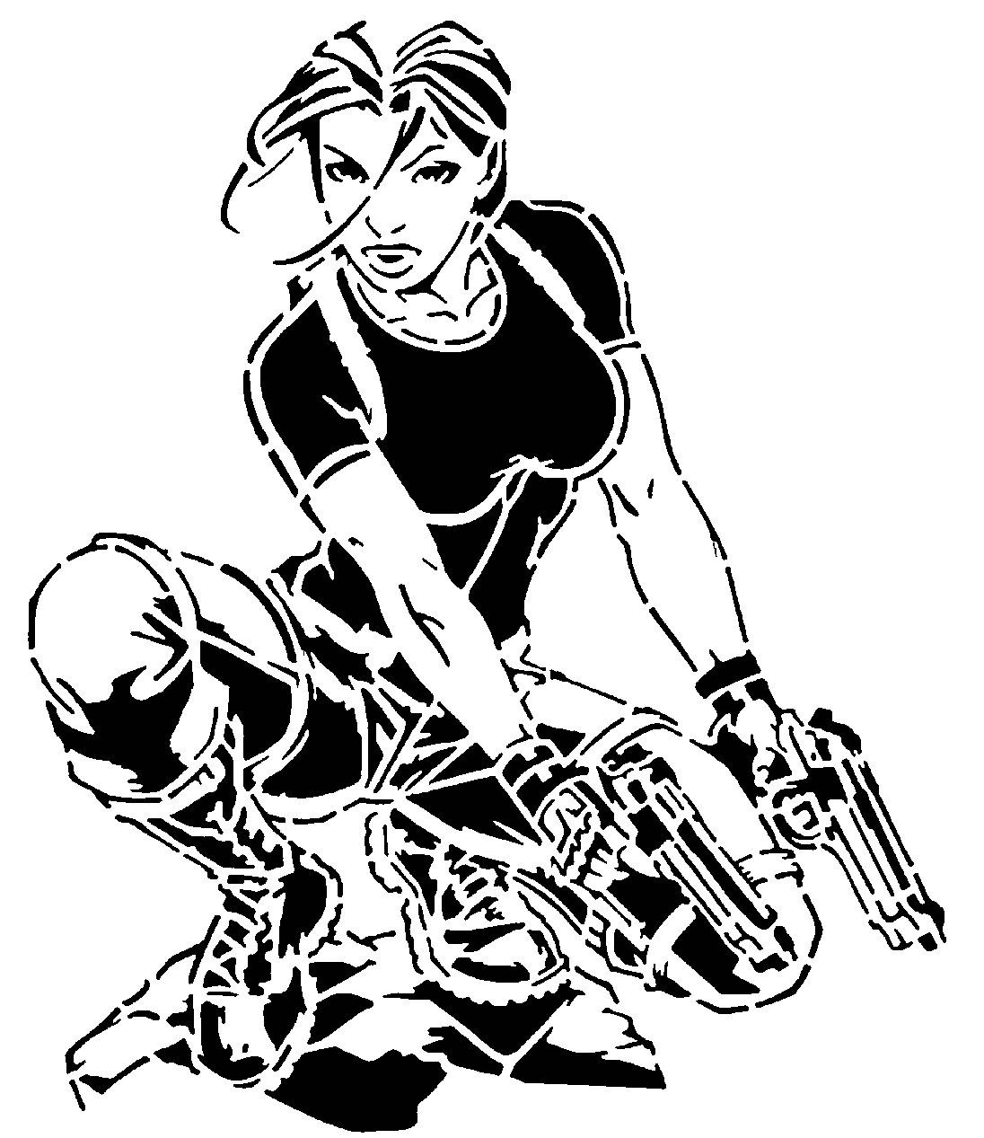 Lara Croft stencil 5