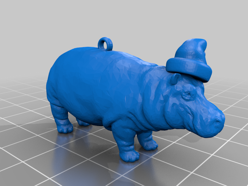 Christmas Hippo Ornament