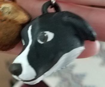 Greyhound Collie Mix Keychain | Willow