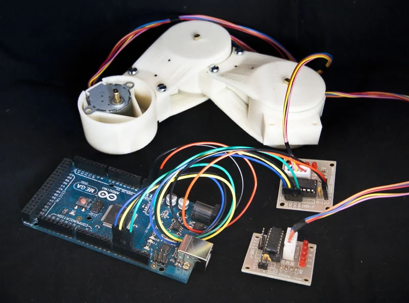 Inexpensive robot with stepper motors 28-BYJ48 (not complete)