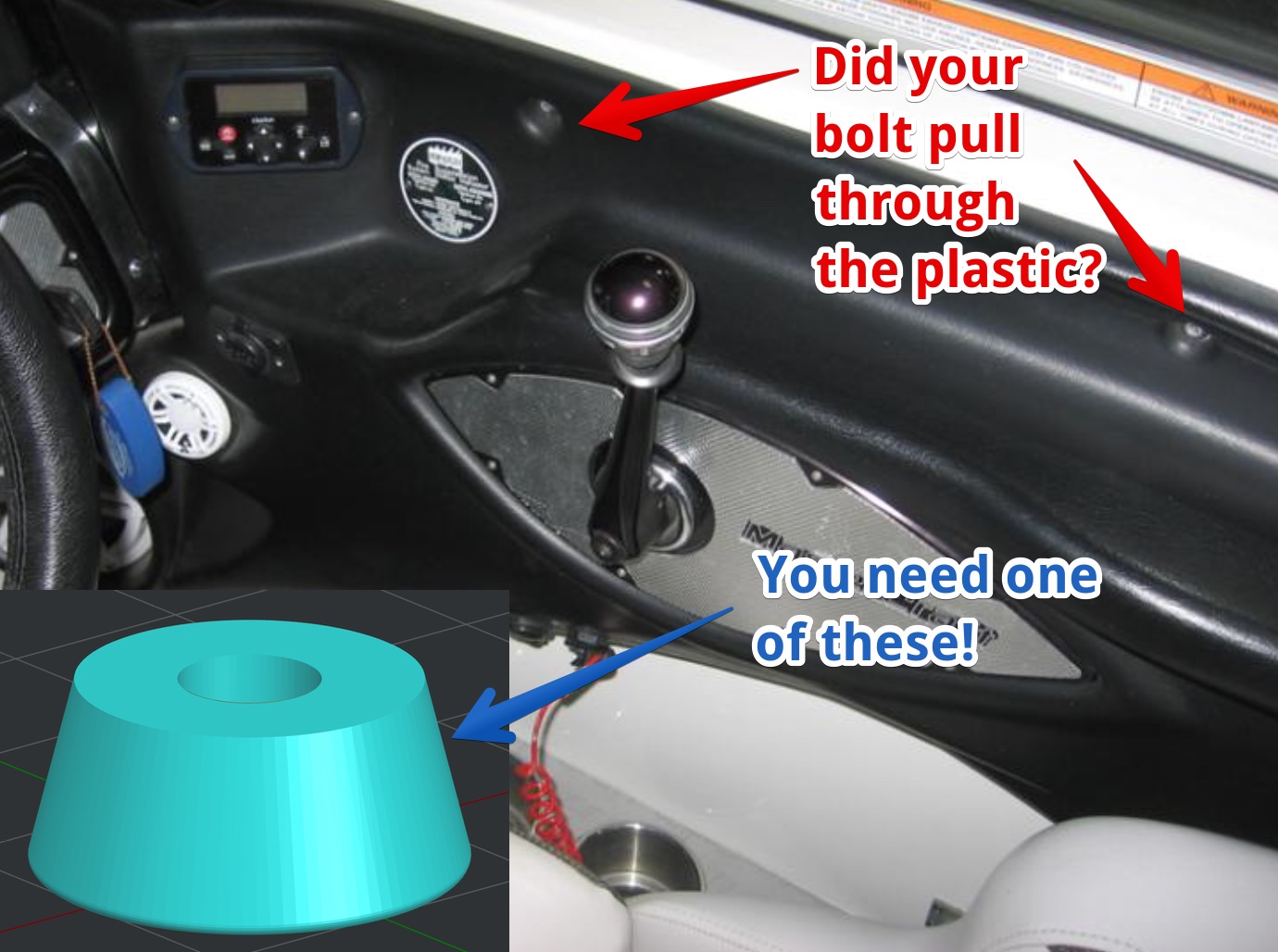 Mastercraft Throttle Panel Washer (Boats from 1996 to 2010+)