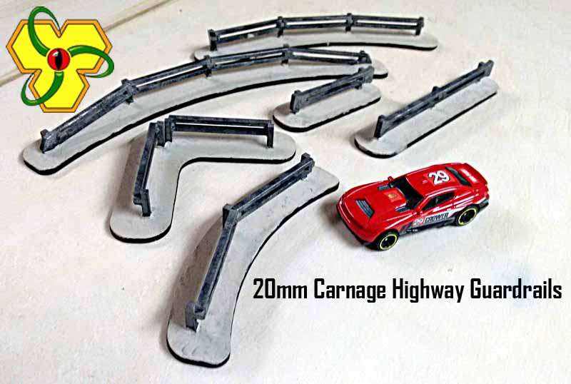 Lasercut 20mm Auto Carnage Highway Guardrails - 3mm MDF