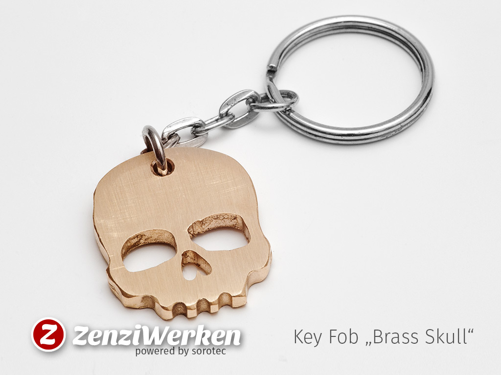 Key Fob "Brass Skull" cnc/waterjet