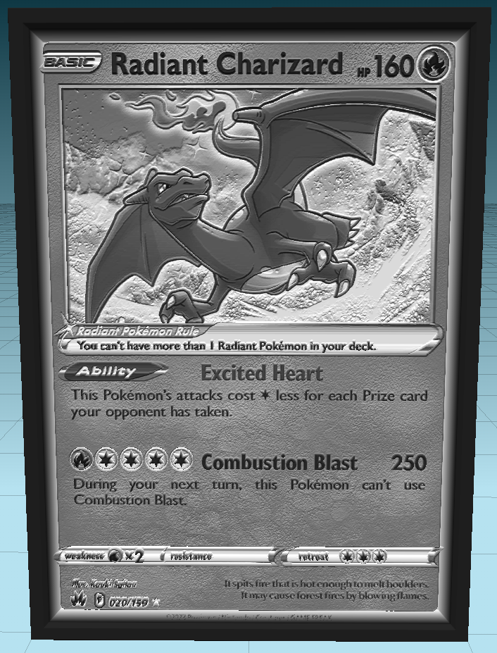 CHARIZARD RADIANT LITHOPHANE HIGH RESOLUTION
