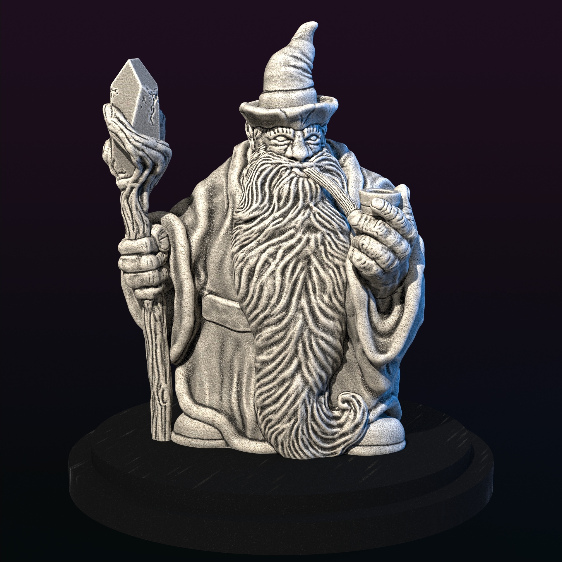 Dwarf Wizard with pipe (supportless)