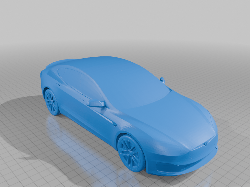 Tesla Model S 2023 STL – Realistic Low Poly 3D Printable Car Model (1:4 Scale)