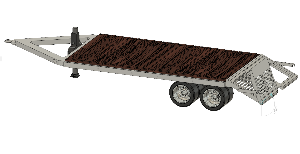 Scale Goose & Straight Neck Equipment Trailer