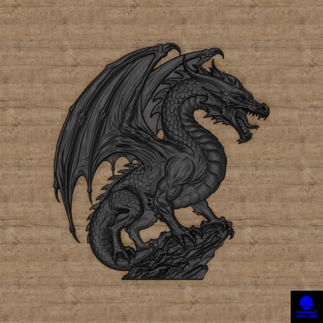 Guardian Dragon 3D Printed Wall Art