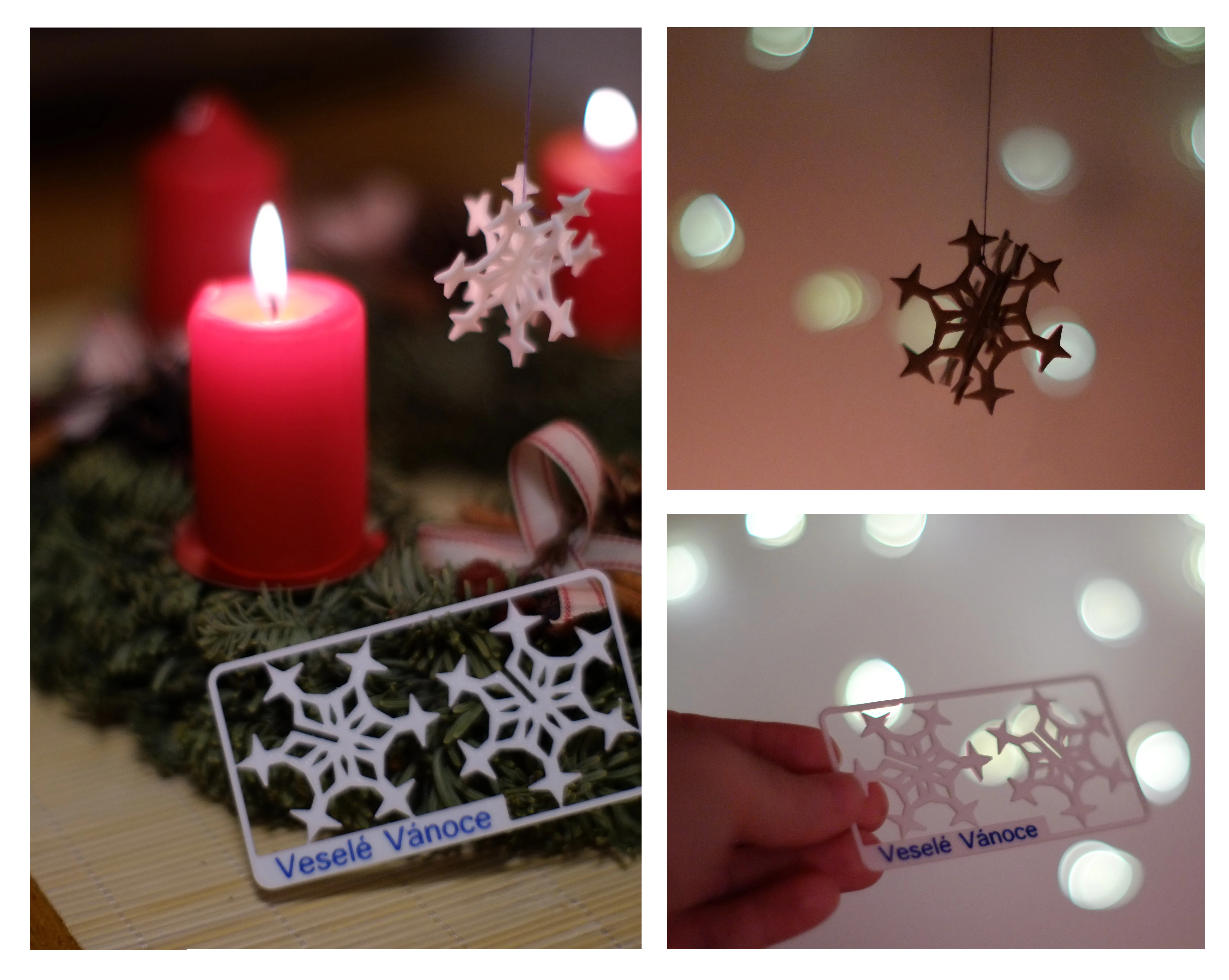 Snowflake kit card (English, German, Czech version)