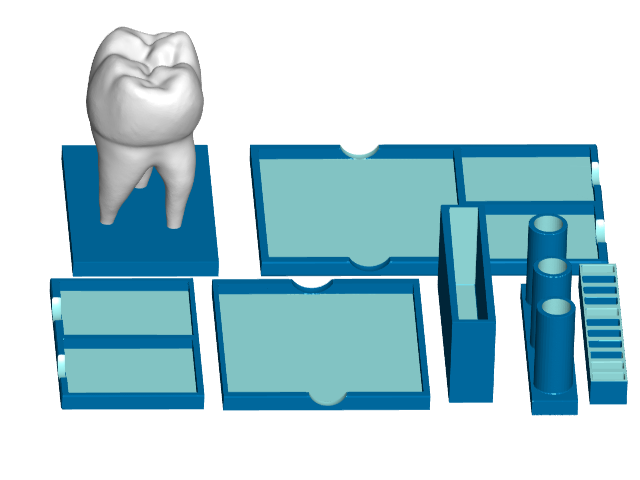 Tooth Postit Note, Pen, USB Holder (Modular Office Desk Organizer)