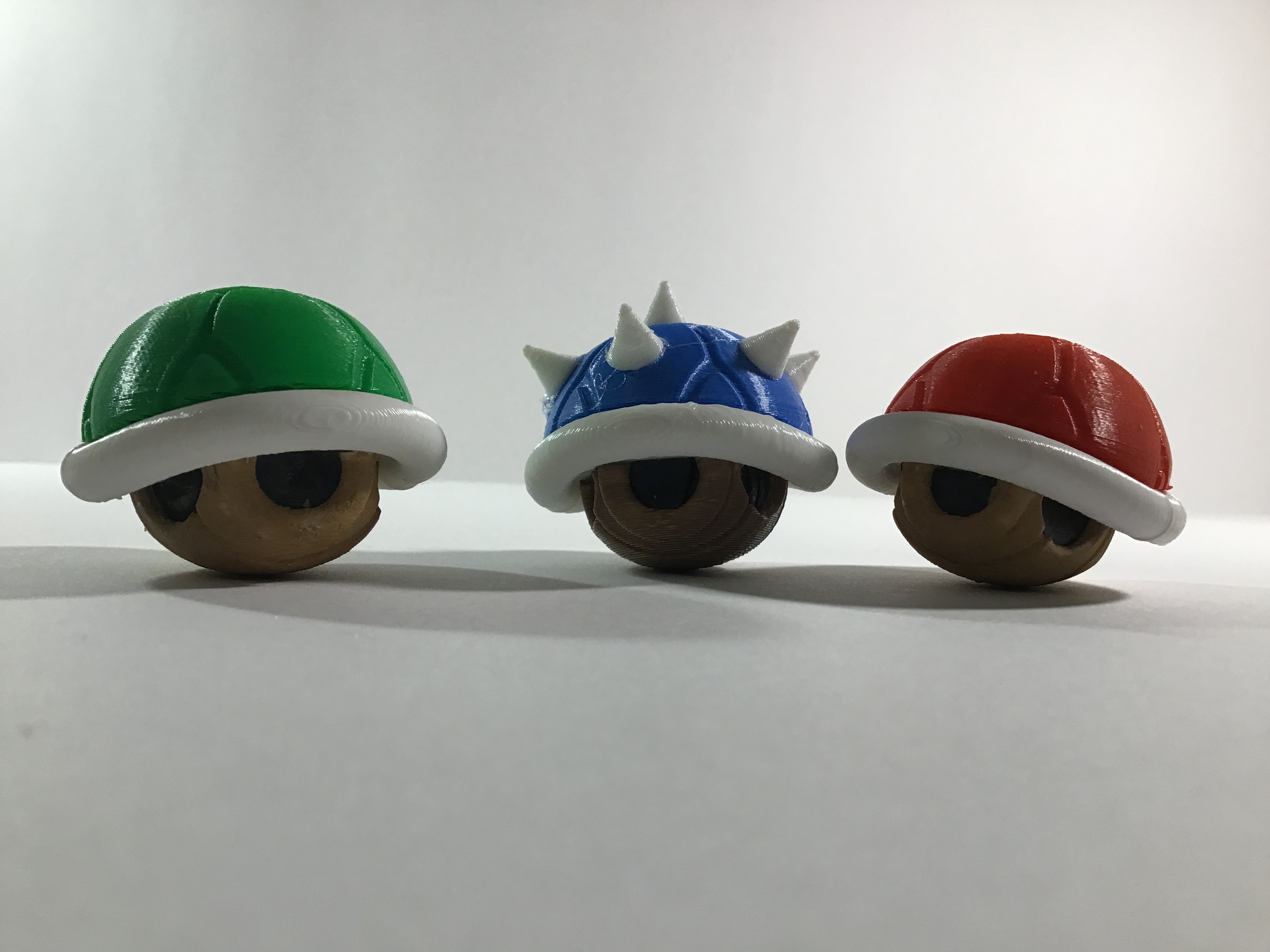 Mario Kart Shells: Red, Green, and Blue Shells