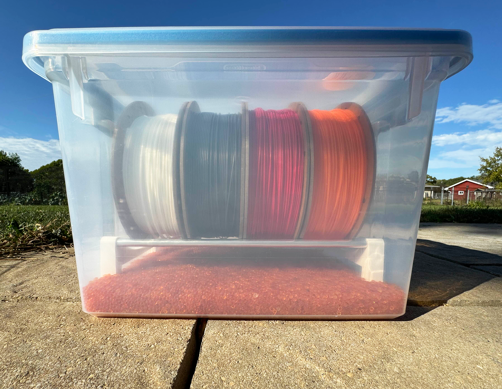 Filament Spool Rack for 20qt Sterilite Container / Dry Box