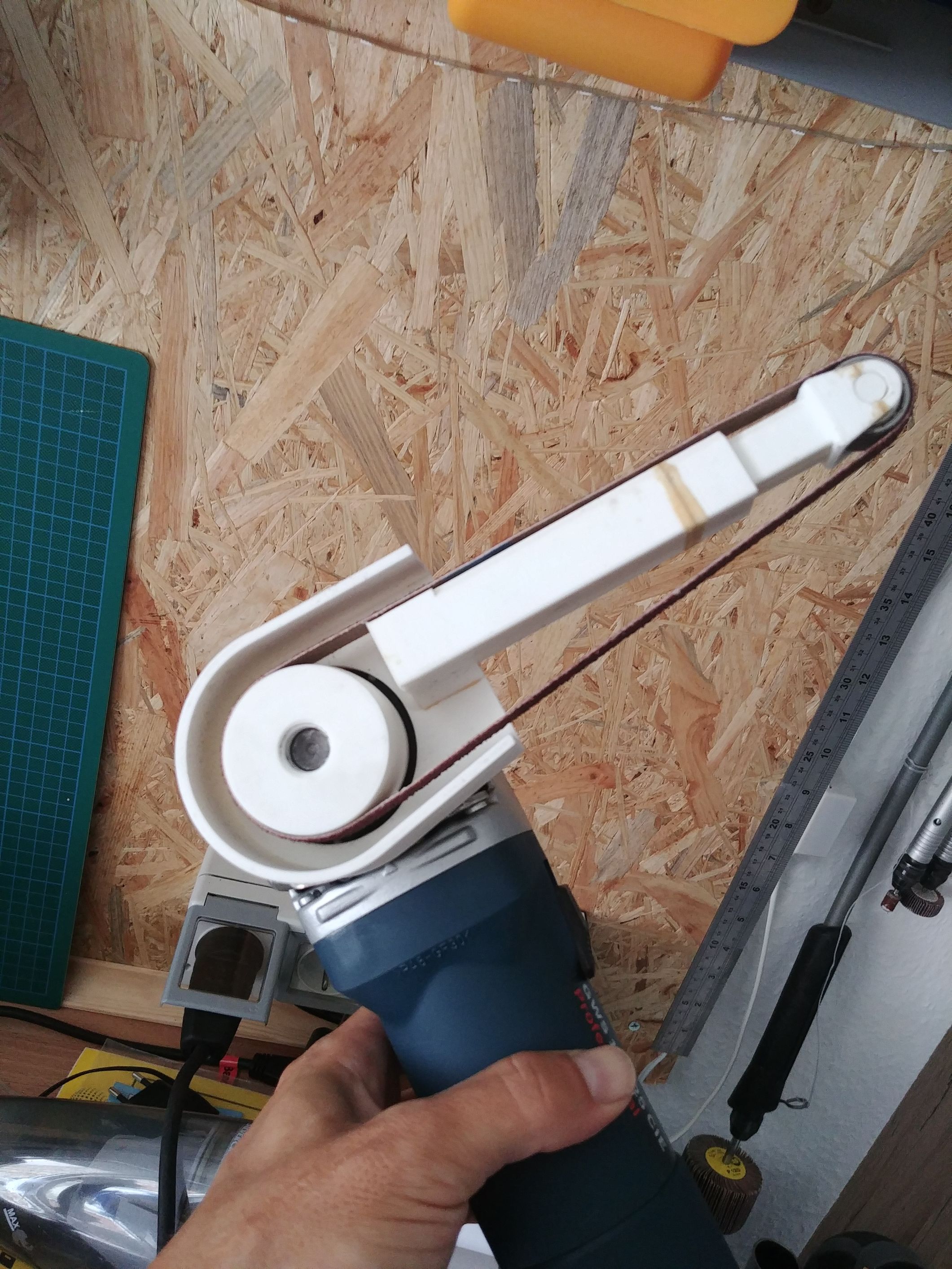 power file or belt sander for angle grinder