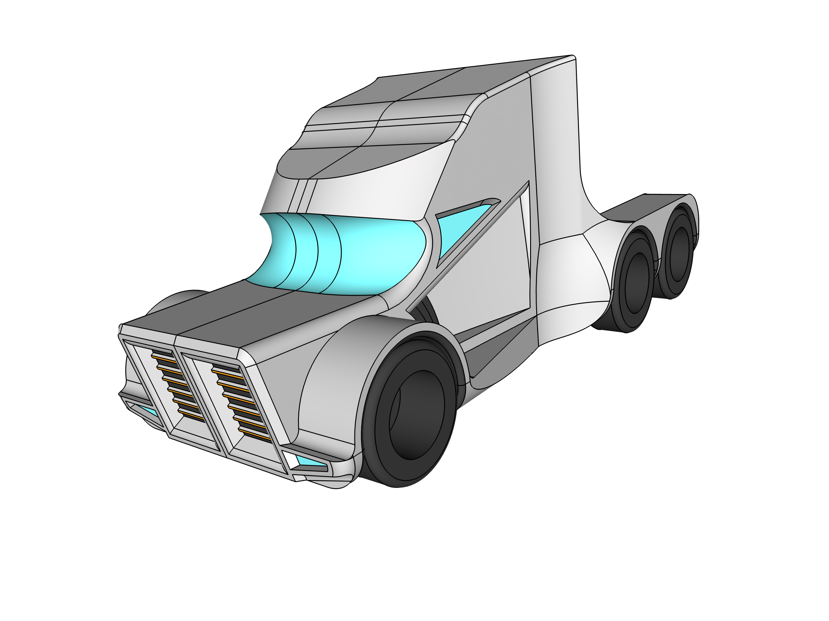Cyberpunk Semi Truck Prototype