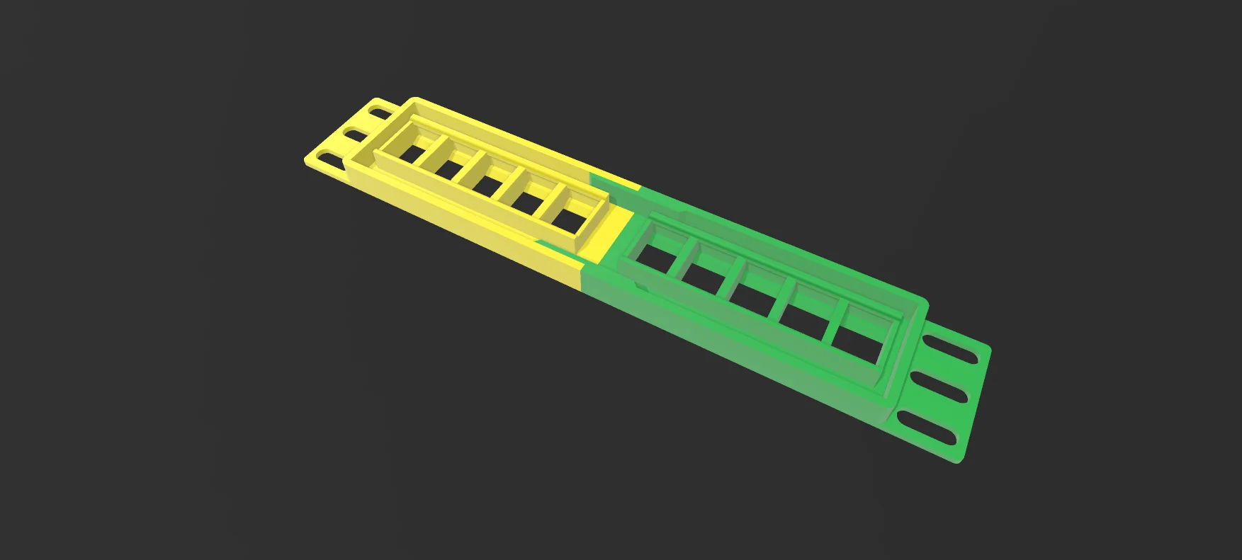 10 Port Patchpanel - 10zoll/inch - keystone - Two Parts