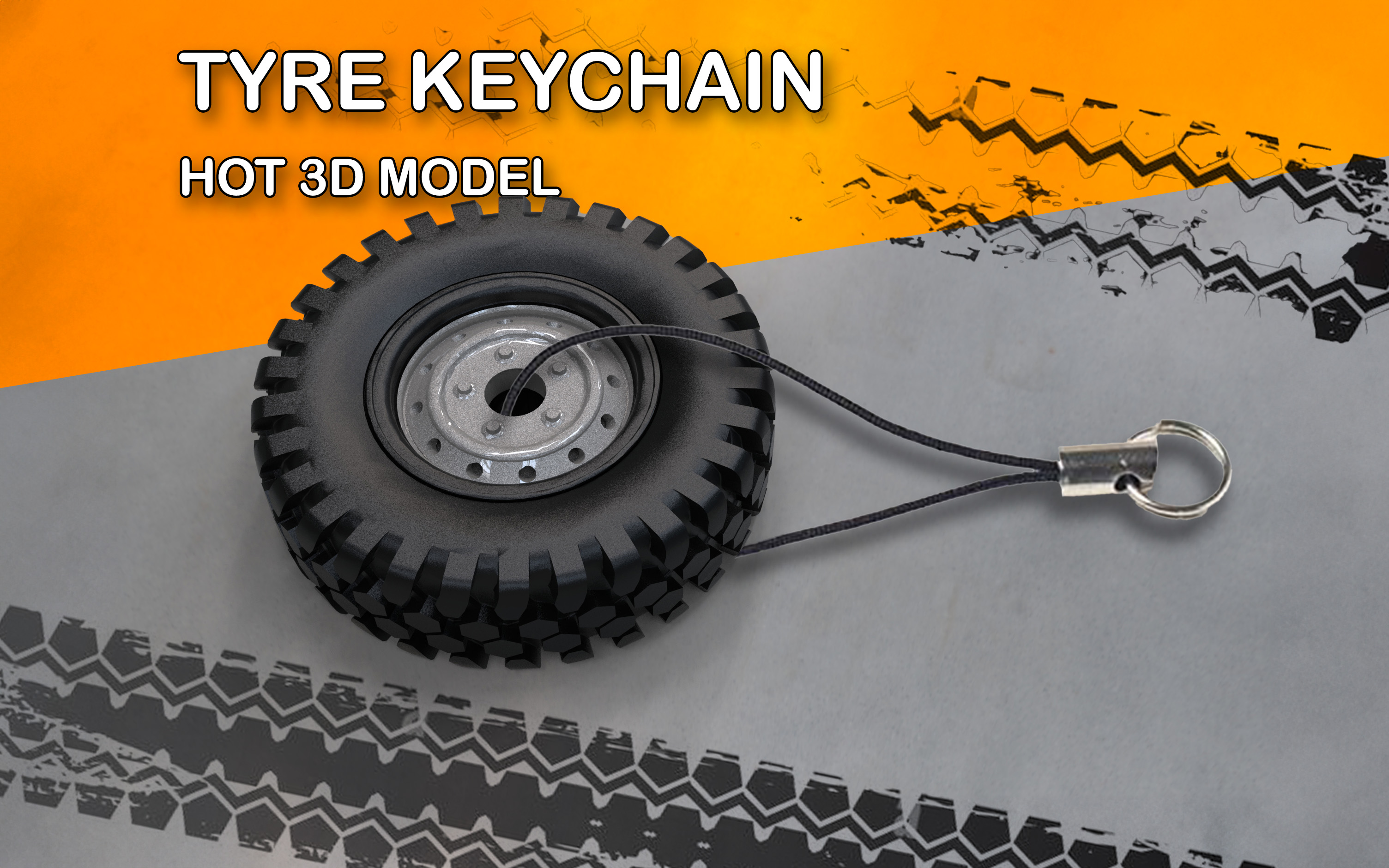Tyre Keychain - Hot 3d Model