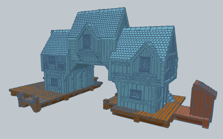 Lake-Town Big Houses 10mm Scale
