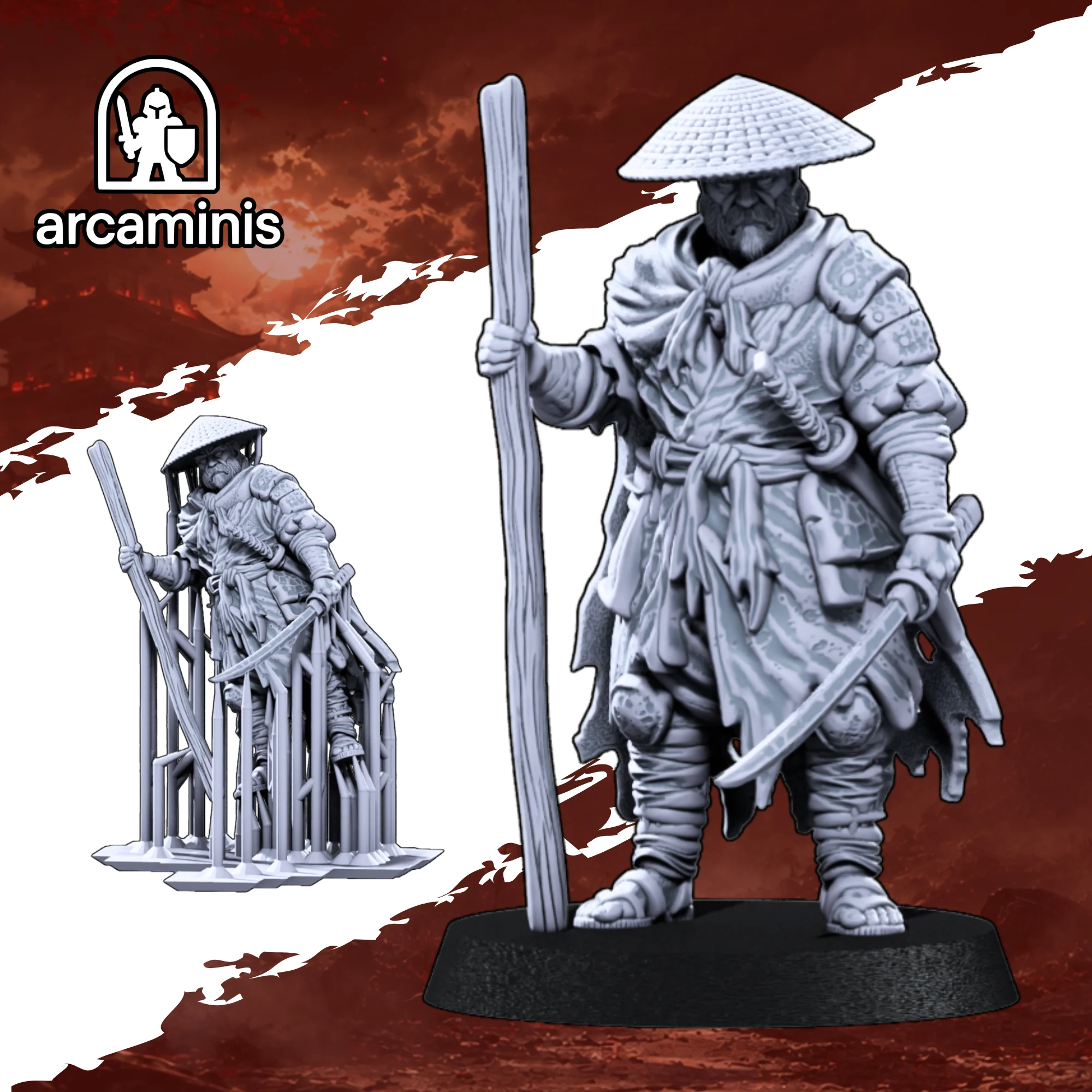 FREE Ronin Samurai STL - JAPANESE RONIN ARMY MINIATURE FIGURE - SAMURAI 47 Ronins 28MM SCALE