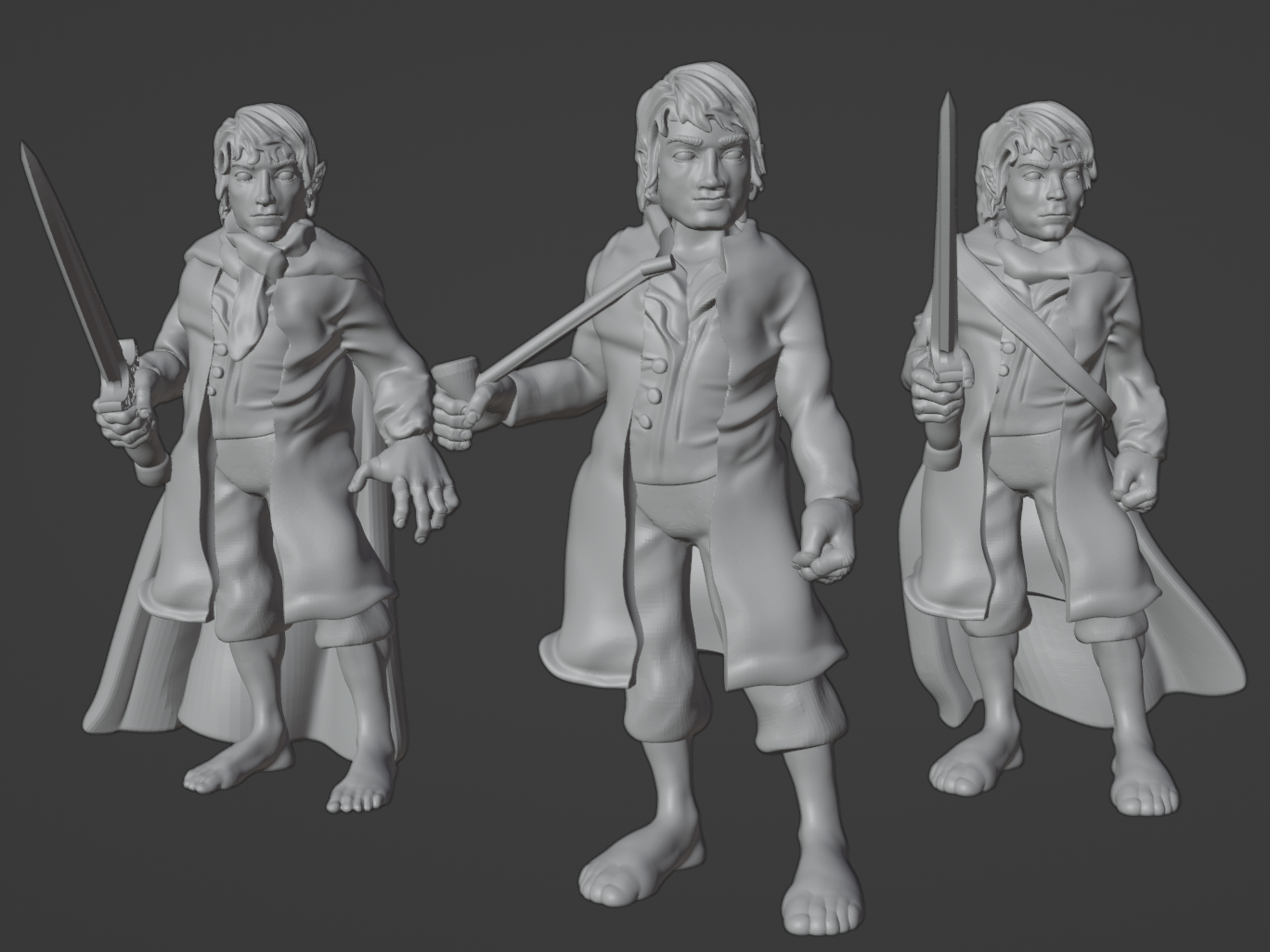 Bilbo, Merry and Pippin