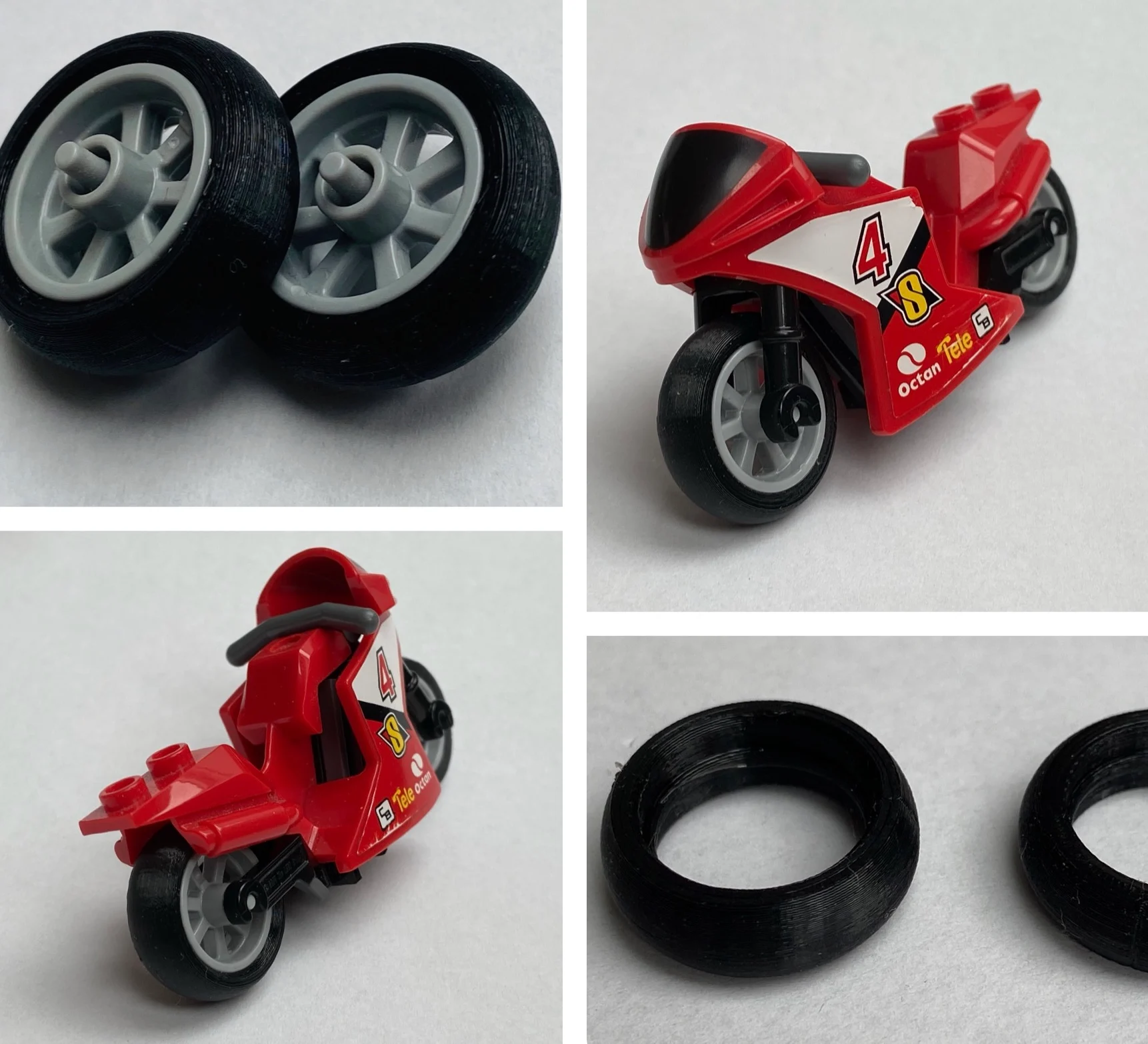 Lego city compatible motorbike racing tires