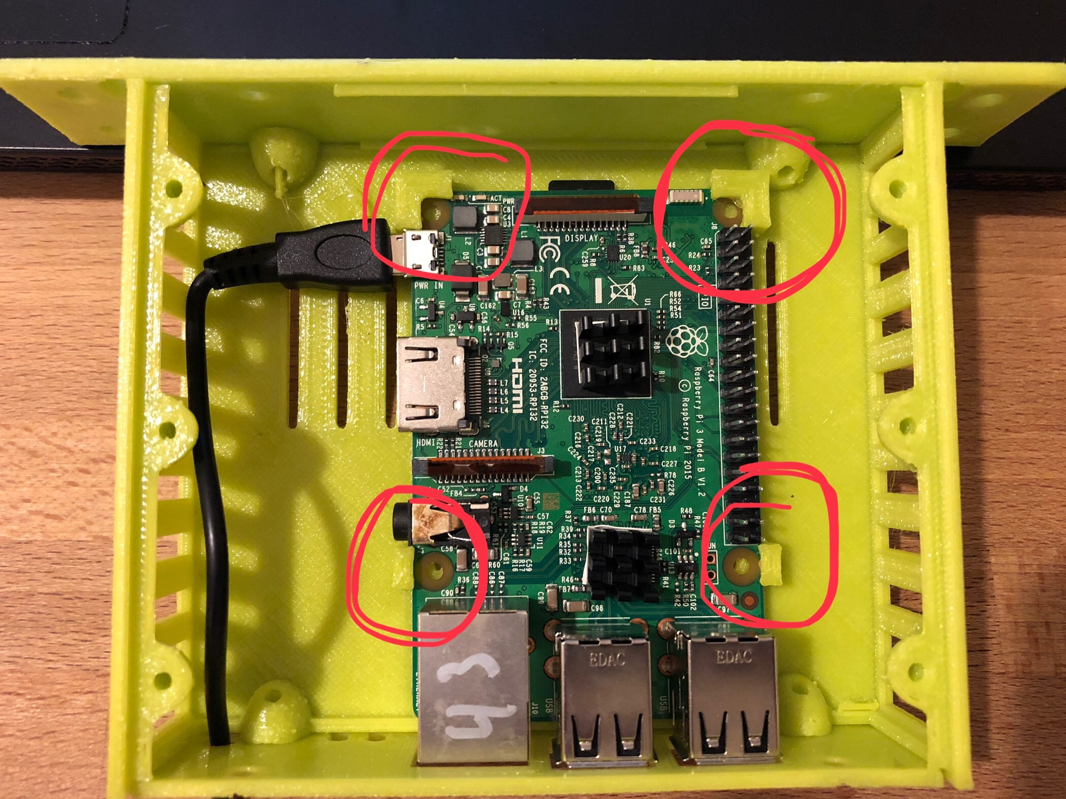 6" Rack, RPi3B - Tabs, Vented, No Screw