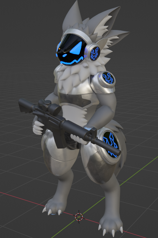 Protogen with a gun- Protogen figure pose 2