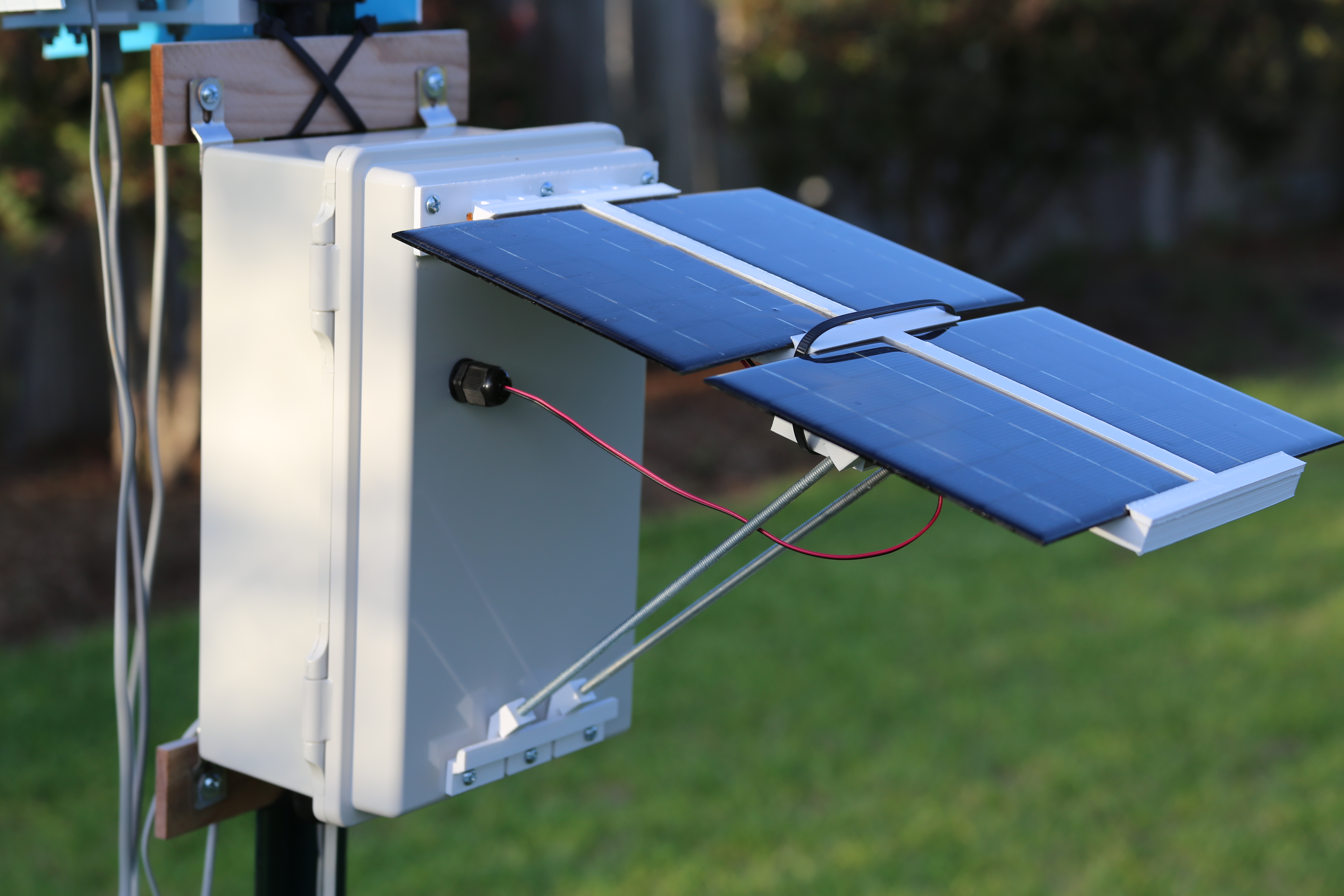 Solar Panel Bracket and Component Clips for GroveWeatherPi