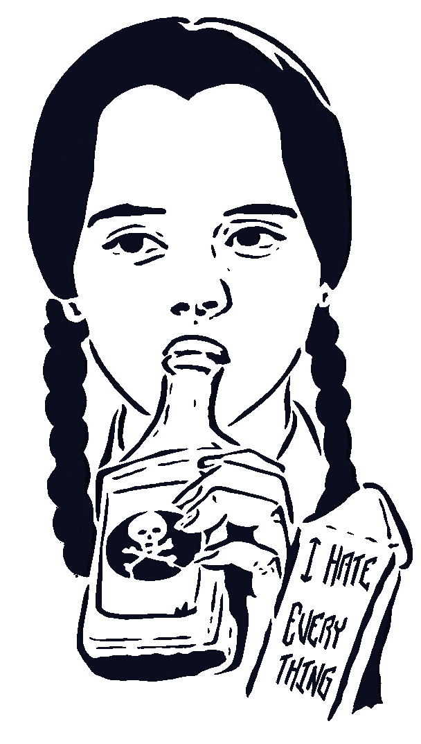 Wednesday Addams stencil 2