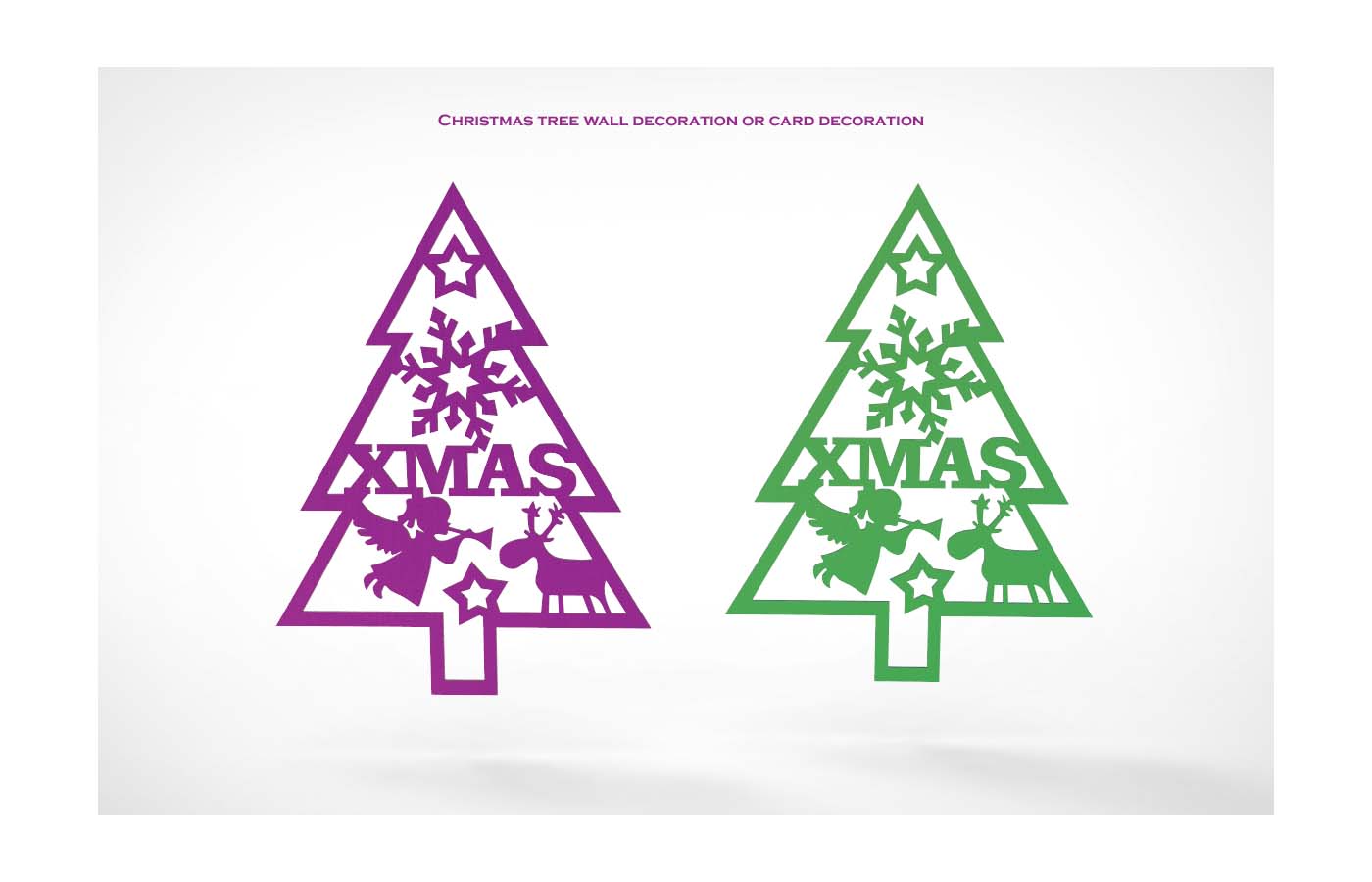 Christmas tree wall decoration or card decoration