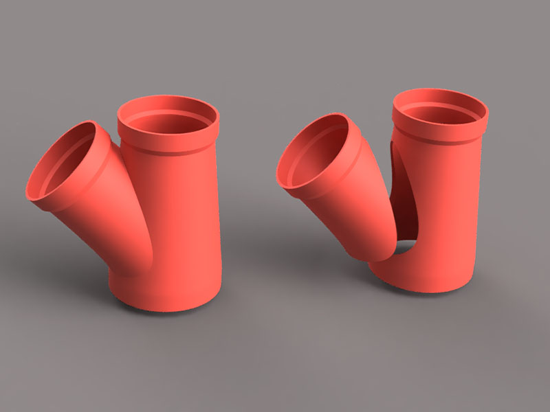 8 x 6 x 6 Wye Fitting for PVC Dust Collection System