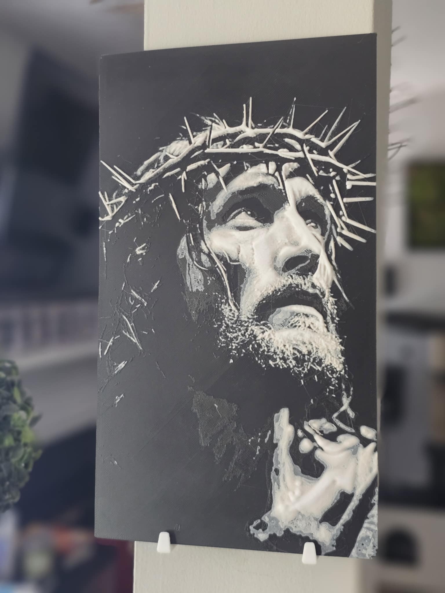 Jesus Portrait Hueforge 3D Printed Texture Art