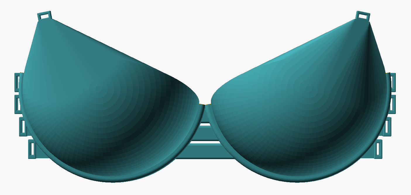 Basic Plunge Bra Bikini Top OpenScad