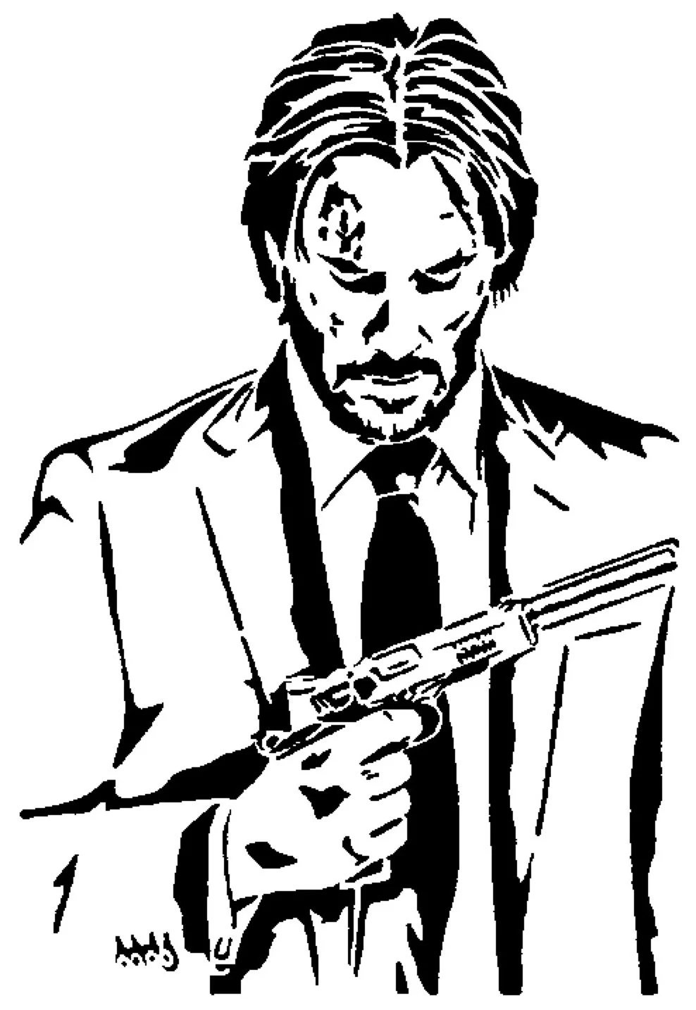 John Wick stencil 5