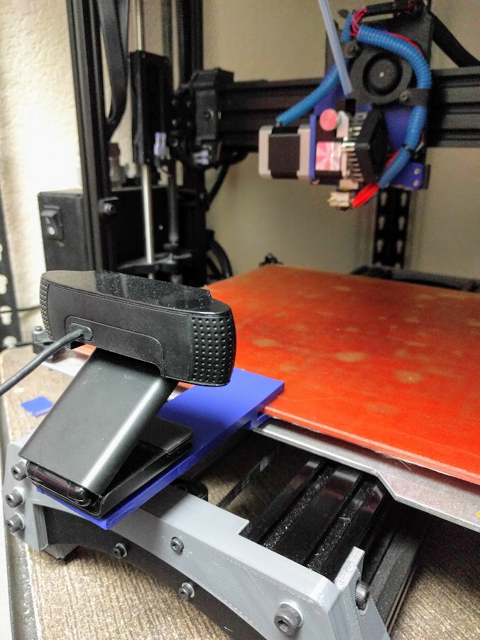 Camera mount to bed for LulzBot Taz series