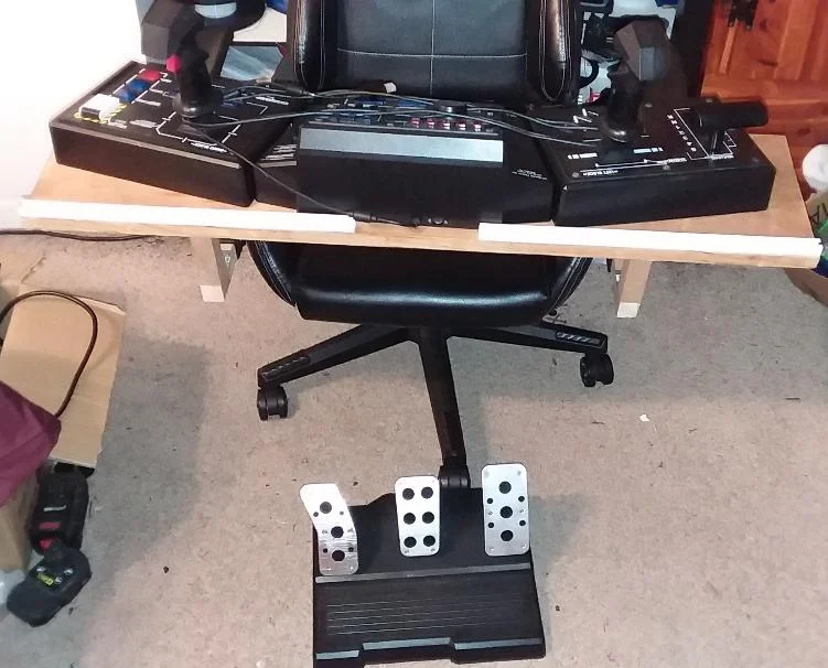 vr desk / hotas chair mount for dxracer & gtracing gaming desk chairs