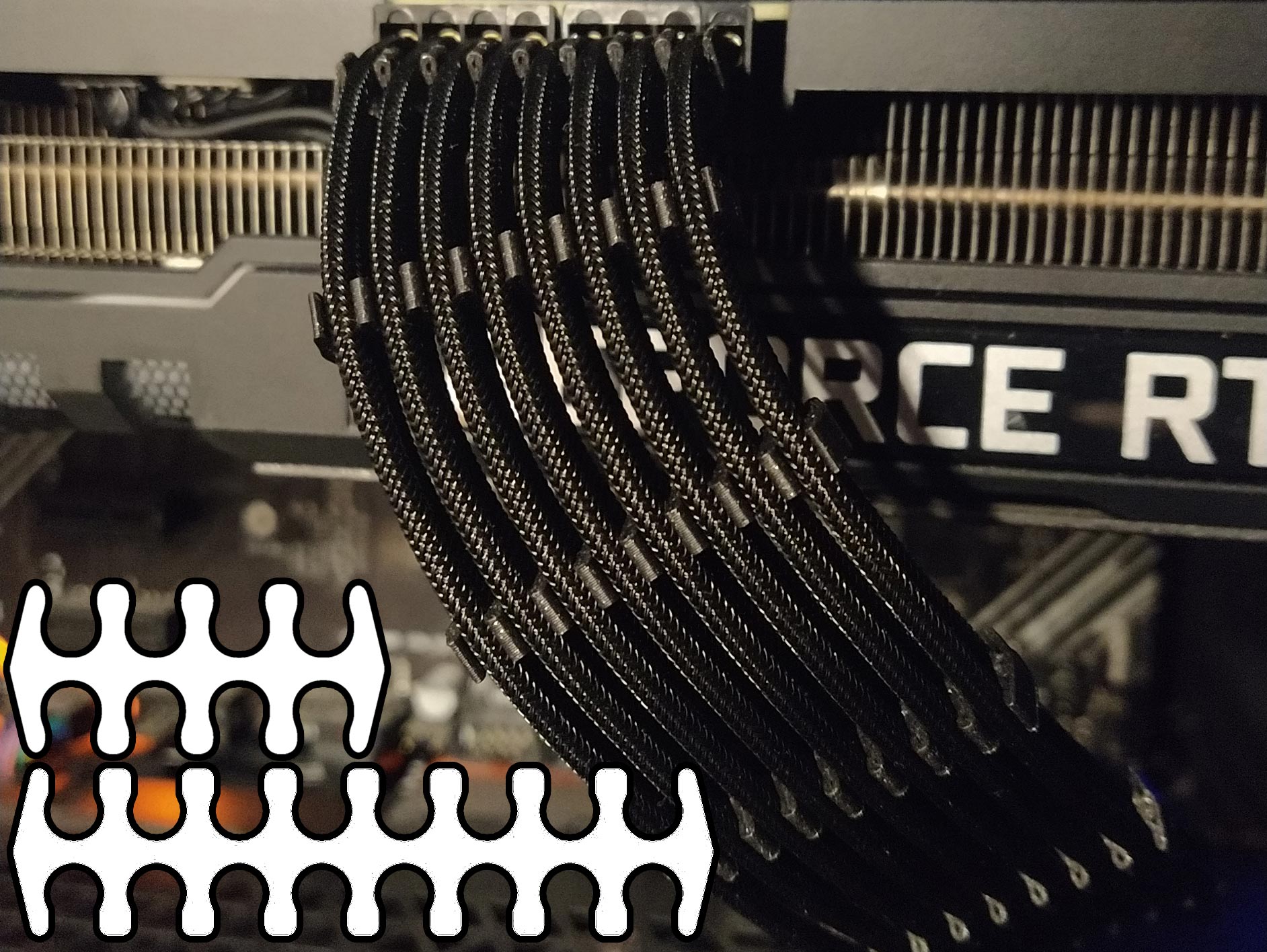 Cable comb for PC PCIe ATX  - 24 pin 16 pin 14 pin 12 pin 8 pin 6 pin
