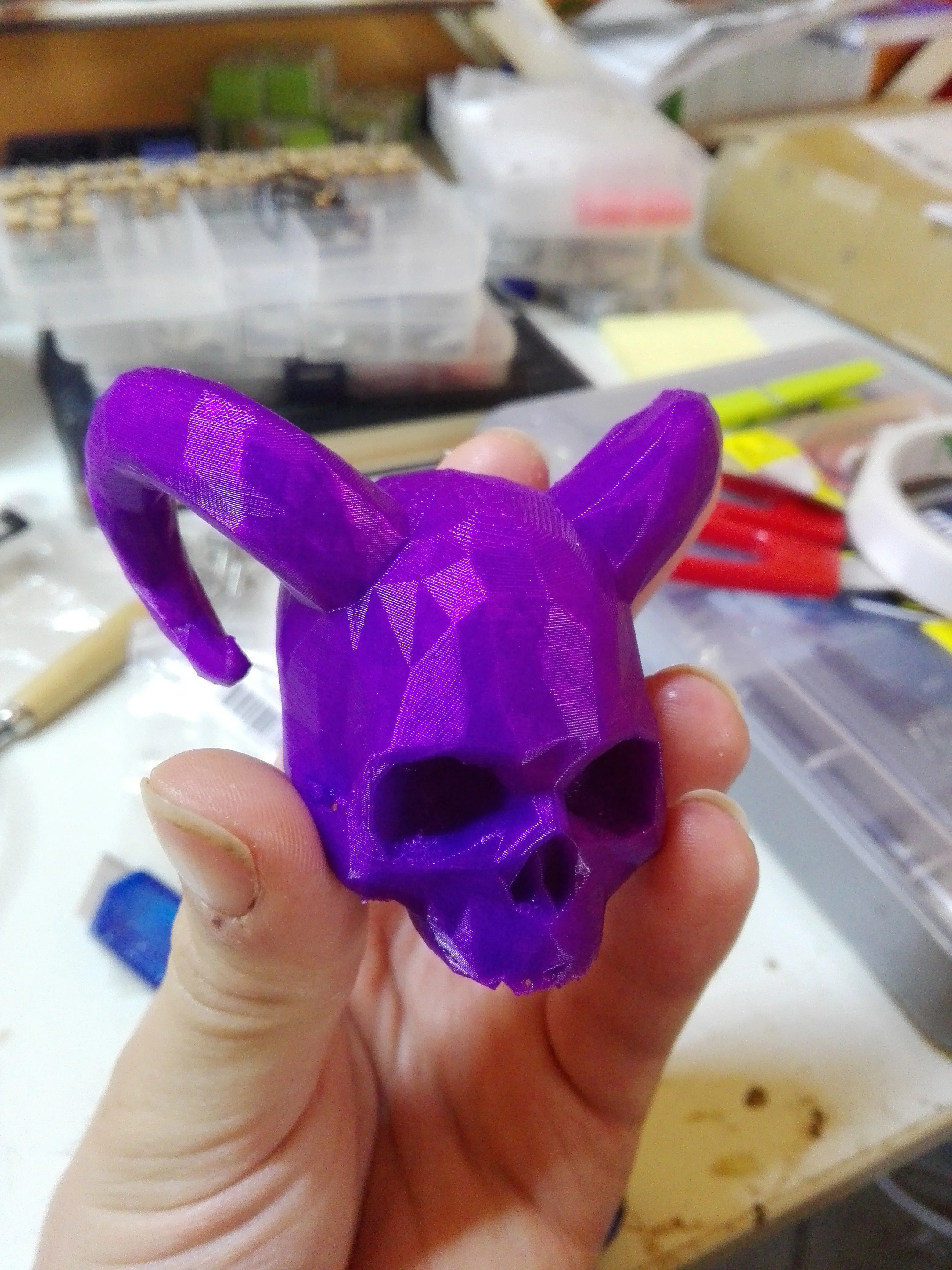 LOW POLY horned skull