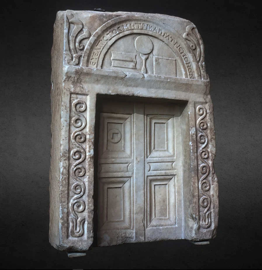 Funerary stele depicting toiletries