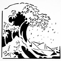 Hokusai The Great Wave off Kanagawa stencil