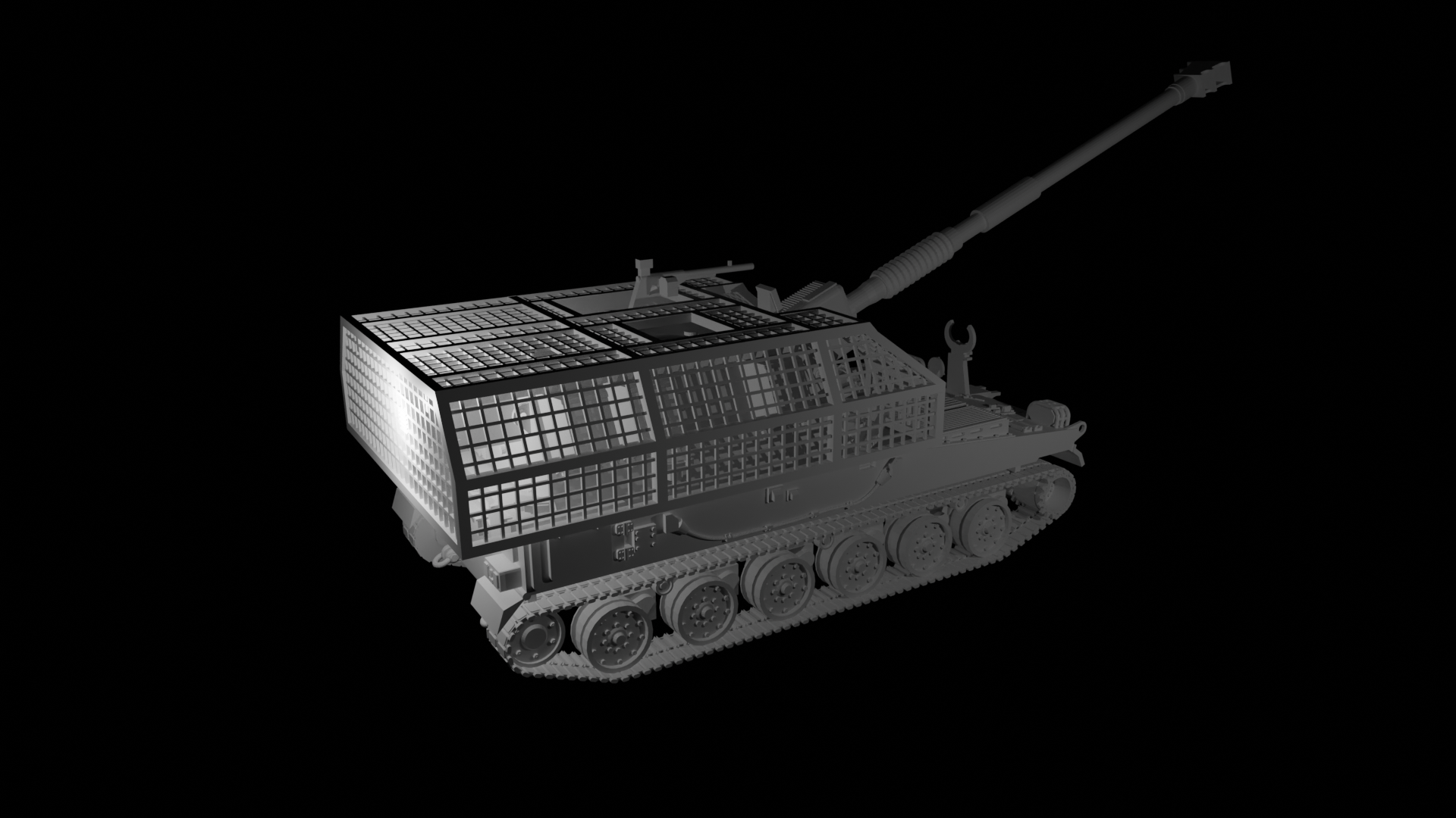 anti-lancet grill on the "Krab" self-propelled guns.SLA Print. 1:100, 15mm. The gun model is here: https://www.wargaming3d.com/product/ahs-krab/