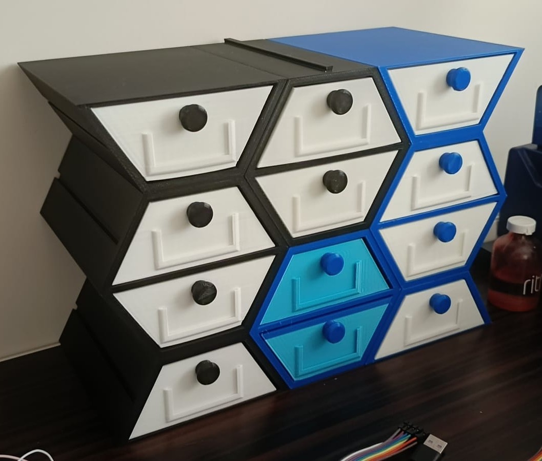 Hexagon Organiser With 2,4,8 Compartment Drawer