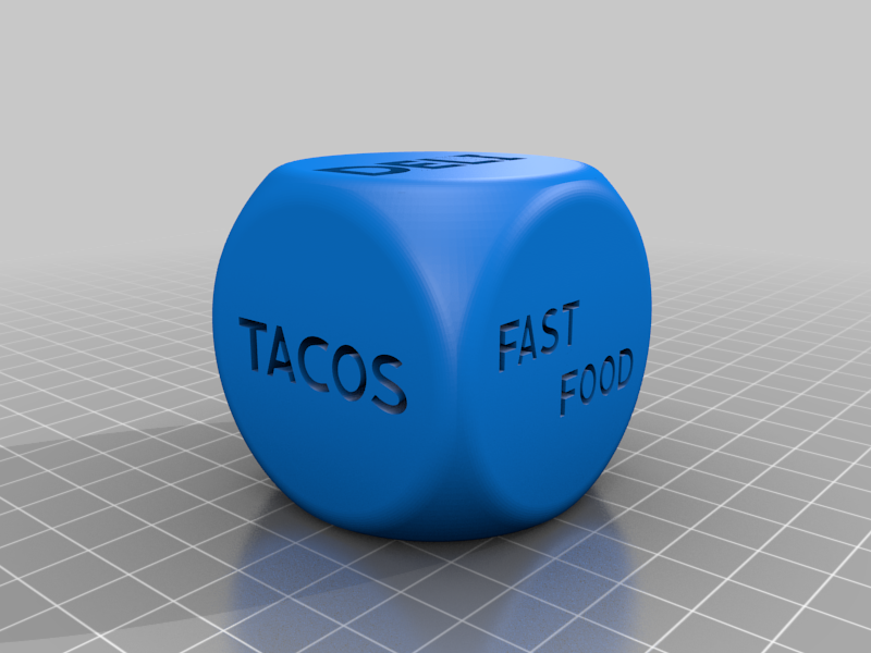 Food decision dice