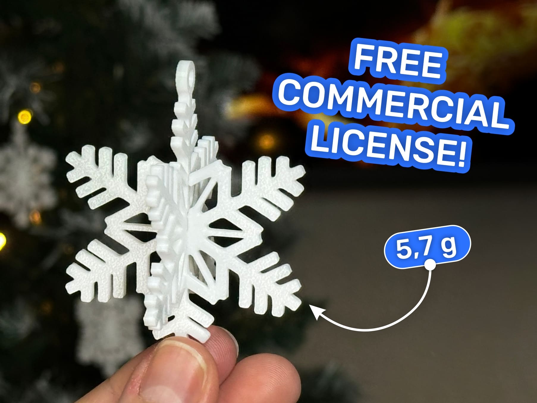 3D Snowflake Puzzle Snap-Fit New Year's decor prt3