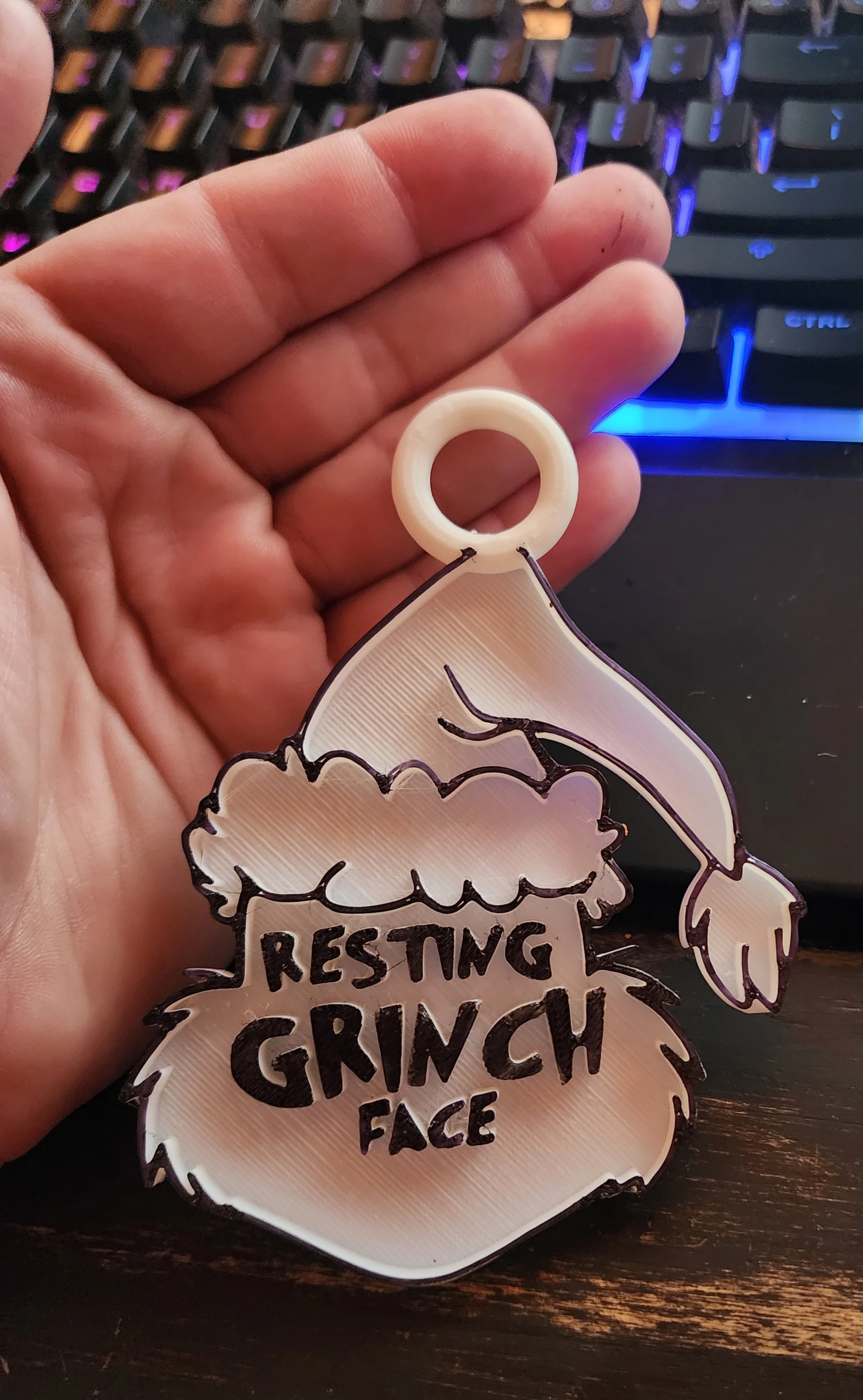 Resting Grinch Face Ornament