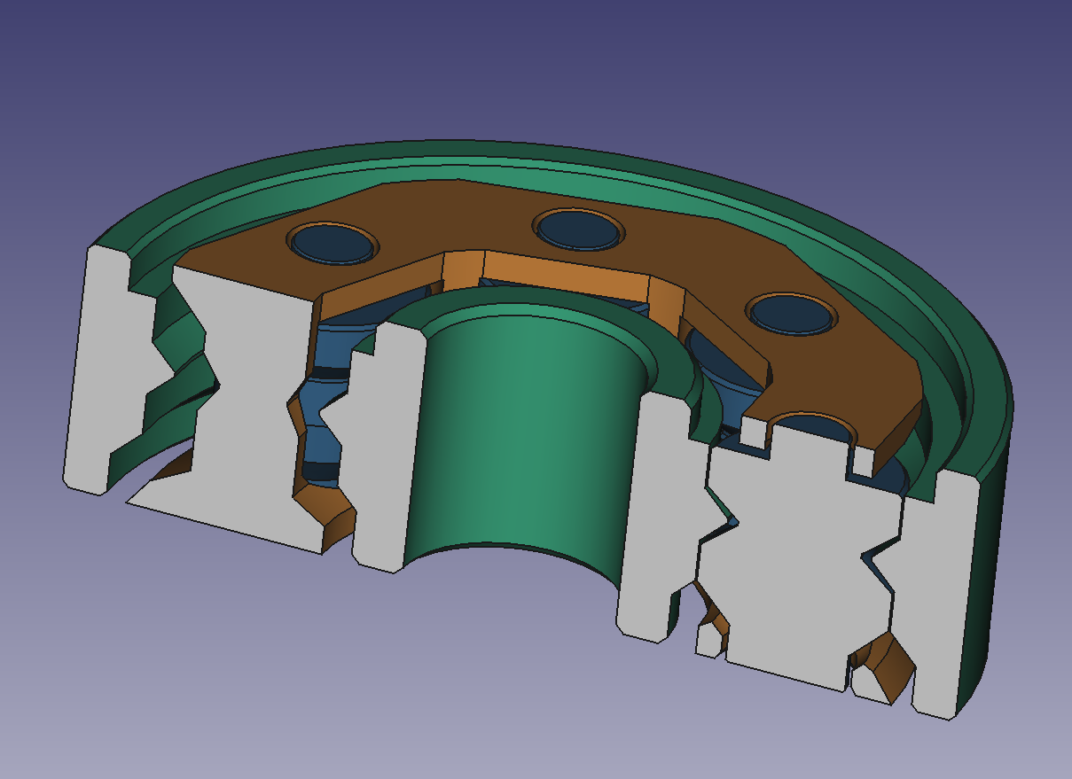 Printer friendly caged roller bearing